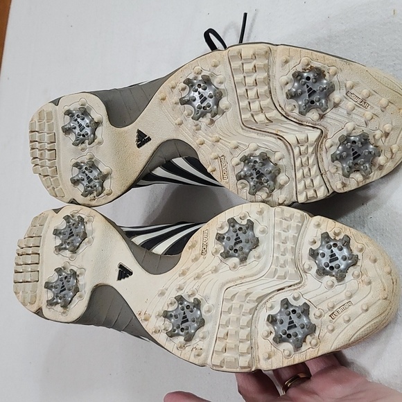 Adidas Traxion 360 Mens Golf Sneakers Shoes Black White Sz 6 EUC - Picture 9 of 11